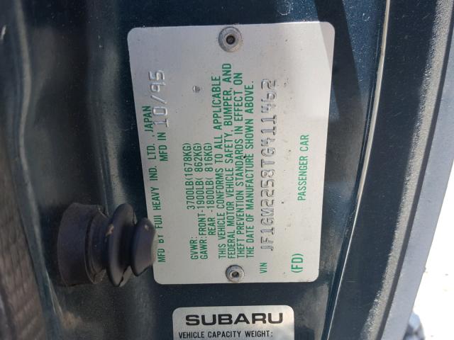 JF1GM2258TG411462 - 1996 SUBARU IMPREZA BR GRAY photo 10