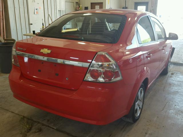 KL1TD56E89B328387 - 2009 CHEVROLET AVEO LS RED photo 4