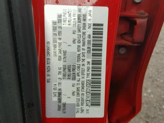 JM1DE1KY0E0183208 - 2014 MAZDA MAZDA2 SPO 红色 照片 10