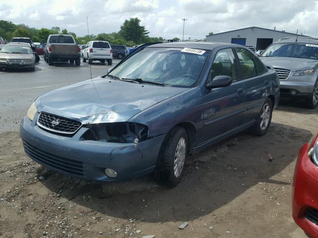 3N1BB51D31L107634 - 2001 NISSAN SENTRA SE BLUE photo 2