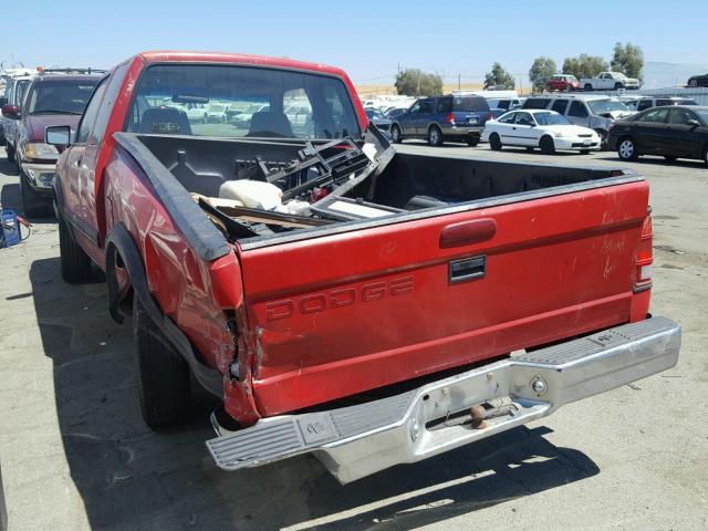 1B7GL23X3TS676767 - 1996 DODGE DAKOTA RED photo 3