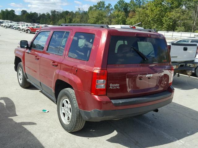 1C4NJRBB1ED778670 - 2014 JEEP PATRIOT SP MAROON photo 3