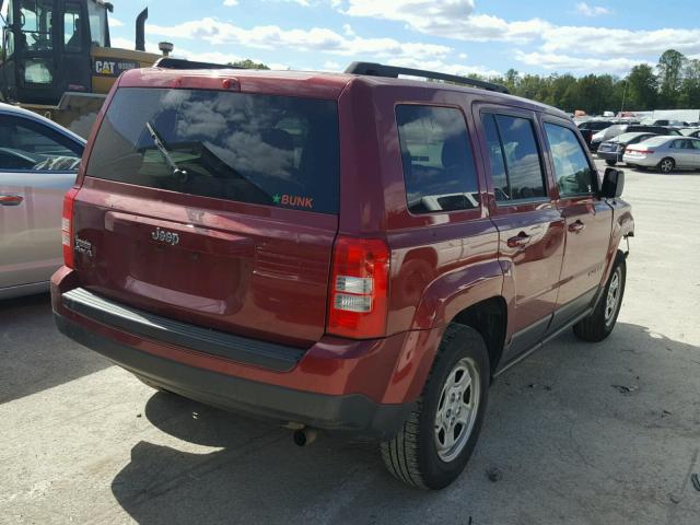 1C4NJRBB1ED778670 - 2014 JEEP PATRIOT SP MAROON photo 4