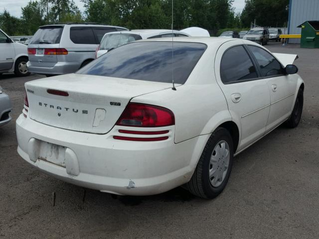 1B3EL46X76N122666 - 2006 DODGE STRATUS SX WHITE photo 4