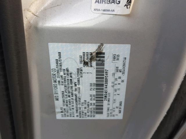 2FMDA51443BB95497 - 2003 FORD WINDSTAR L SILVER photo 10