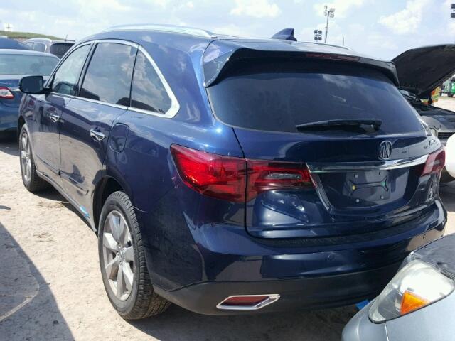 5FRYD4H84FB009589 - 2015 ACURA MDX ADVANC BLUE photo 3