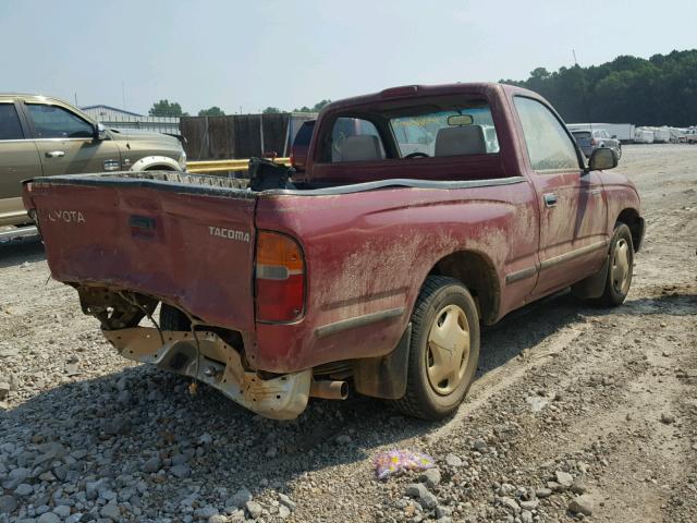 4TANL42N7WZ069331 - 1998 TOYOTA TACOMA RED photo 4