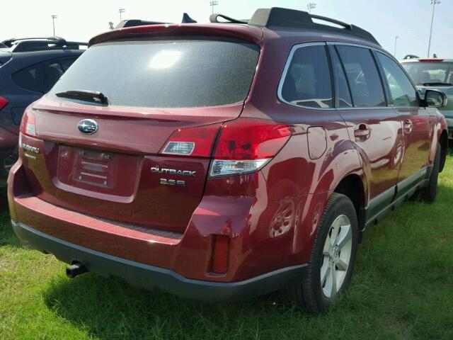 4S4BRDLCXE2245293 - 2014 SUBARU OUTBACK 3. RED photo 4