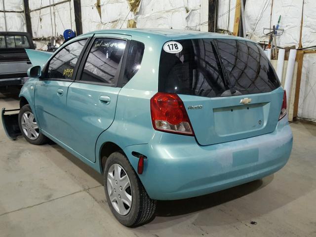KL1TD62625B313057 - 2005 CHEVROLET AVEO BASE Vert photo 3