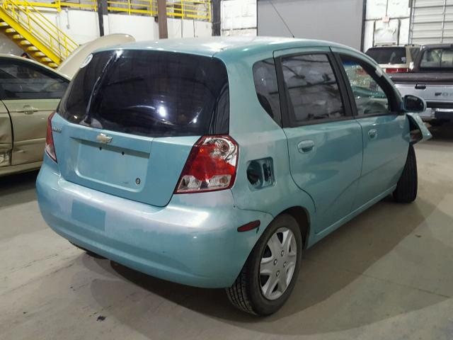 KL1TD62625B313057 - 2005 CHEVROLET AVEO BASE Vert photo 4