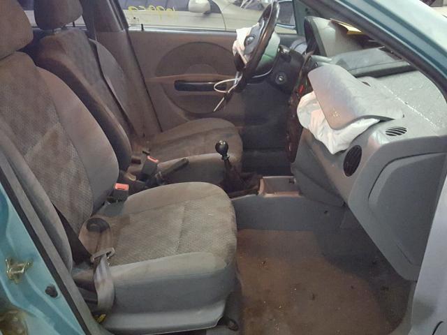 KL1TD62625B313057 - 2005 CHEVROLET AVEO BASE Vert photo 5