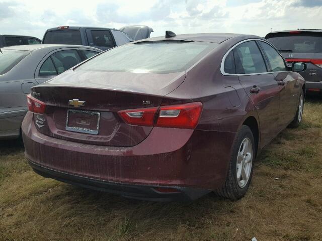 1G1ZB5STXGF208828 - 2016 CHEVROLET MALIBU LS BURGUNDY photo 4