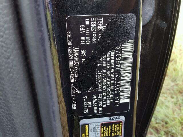 5XYZT3LB4GG349986 - 2016 HYUNDAI SANTA FE S 黑色 照片 10