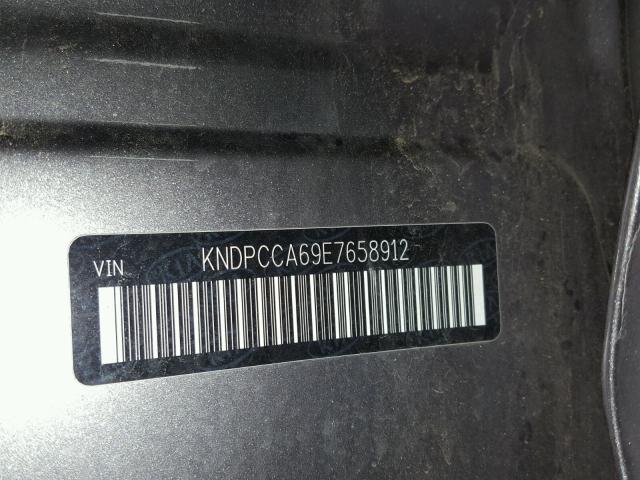 KNDPCCA69E7658912 - 2014 KIA SPORTAGE S GRAY photo 10