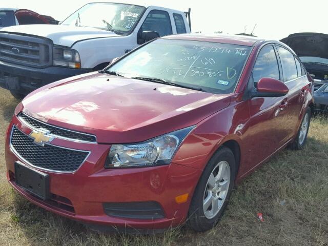 1G1PC5SB7E7392855 - 2014 CHEVROLET CRUZE LT RED photo 2