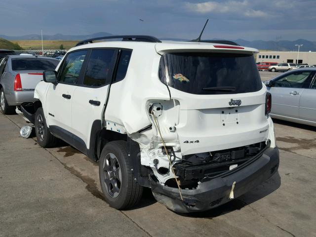 ZACCJBAB9HPF20998 - 2017 JEEP RENEGADE S WHITE photo 3