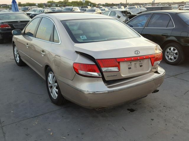 KMHFC46F16A044768 - 2006 HYUNDAI AZERA SE TAN photo 3