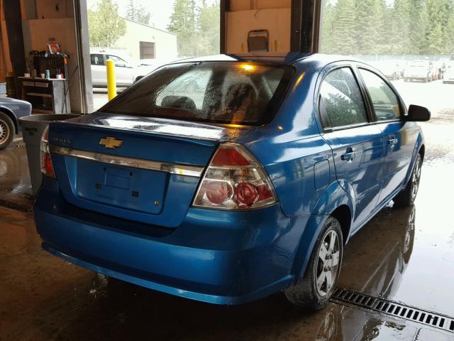 KL1TD56E79B635467 - 2009 CHEVROLET AVEO LS BLUE photo 4