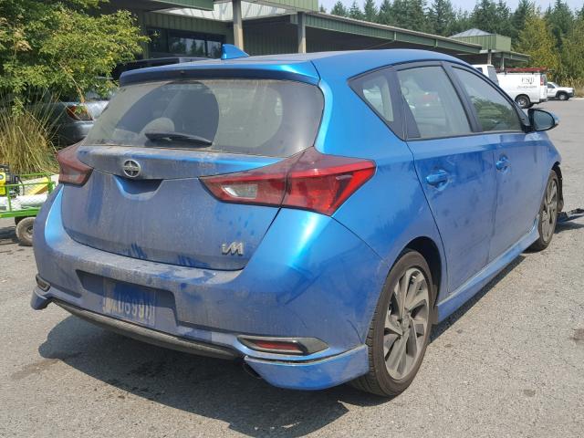 JTNKARJE7GJ516795 - 2016 TOYOTA SCION IM BLUE photo 4