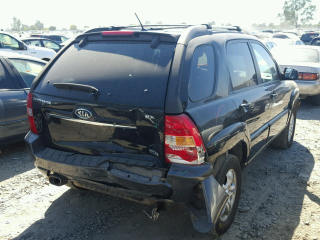 KNDJE723377364307 - 2007 KIA SPORTAGE E BLACK photo 4