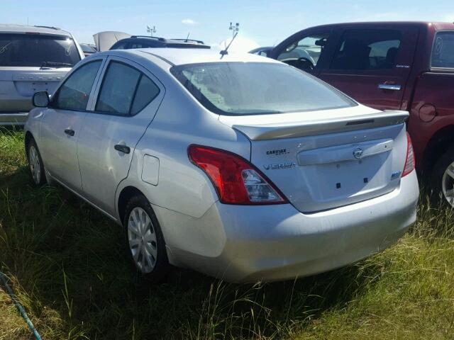 3N1CN7AP5EL849427 - 2014 NISSAN VERSA S SILVER photo 3