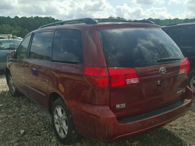 5TDBA22C64S003805 - 2004 TOYOTA SIENNA BURGUNDY photo 3