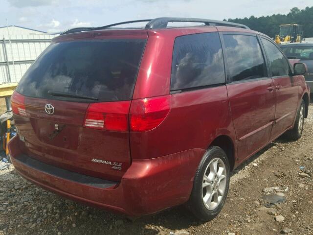 5TDBA22C64S003805 - 2004 TOYOTA SIENNA BURGUNDY photo 4