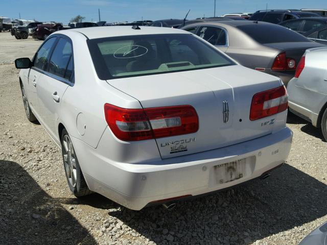 3LNHM26T59R602793 - 2009 LINCOLN MKZ WHITE photo 3