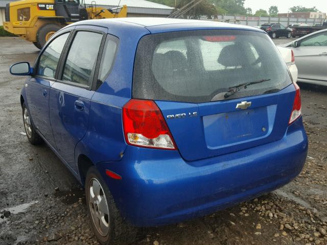 KL1TD66696B669078 - 2006 CHEVROLET AVEO BASE Mavi foto 3