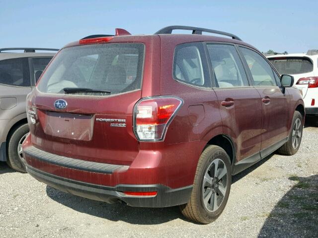 JF2SJABCXHH554762 - 2017 SUBARU FORESTER 2 BURGUNDY photo 4