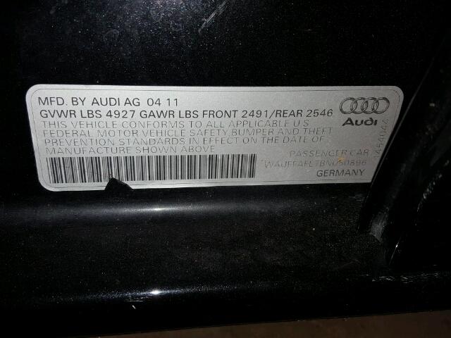 WAUFFAFL7BN050896 - 2011 AUDI A4 BLACK photo 10