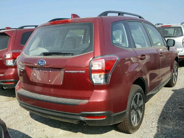 JF2SJABC7JH425819 - 2018 SUBARU FORESTER 2 BURGUNDY photo 4