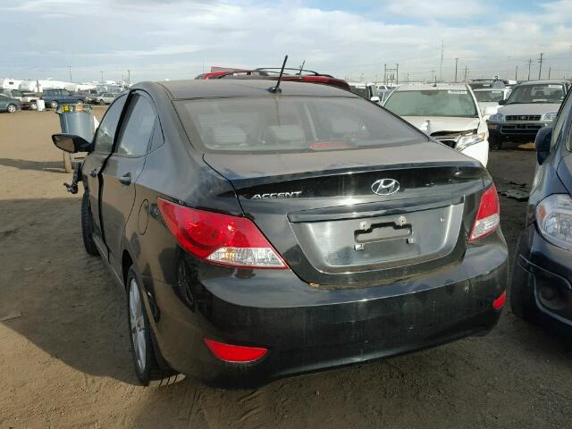 KMHCU4AE7EU765897 - 2014 HYUNDAI ACCENT GLS BLACK photo 3