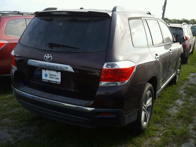 5TDYK3EH9DS109038 - 2013 TOYOTA HIGHLANDER BROWN photo 4