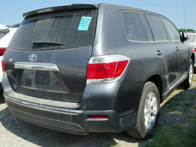 5TDZK3EHXCS070866 - 2012 TOYOTA HIGHLANDER GRAY photo 4