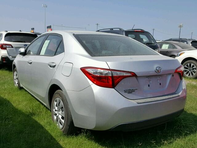 5YFBURHEXFP322435 - 2015 TOYOTA COROLLA L GRAY photo 3