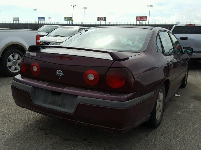 2G1WH52K539149814 - 2003 CHEVROLET IMPALA MAROON photo 4