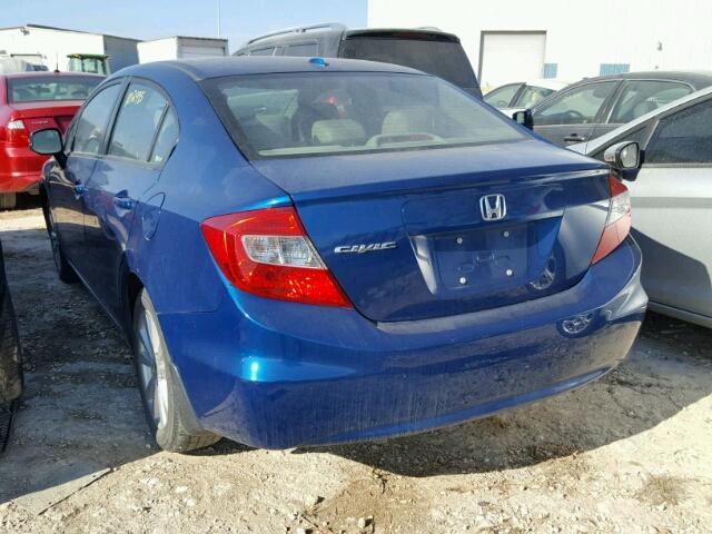 2HGFB2F98CH505226 - 2012 HONDA CIVIC EXL ლურჯი ფოტო 3