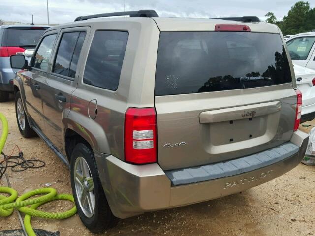 1J8FF28W48D566088 - 2008 JEEP PATRIOT SP TAN photo 3