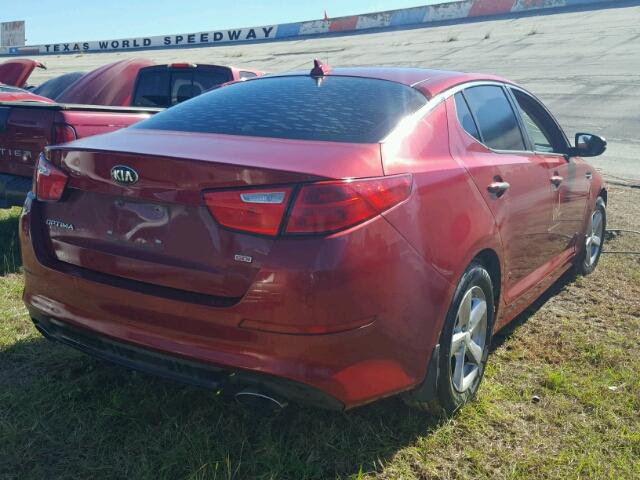 5XXGM4A70FG380650 - 2015 KIA OPTIMA RED photo 4