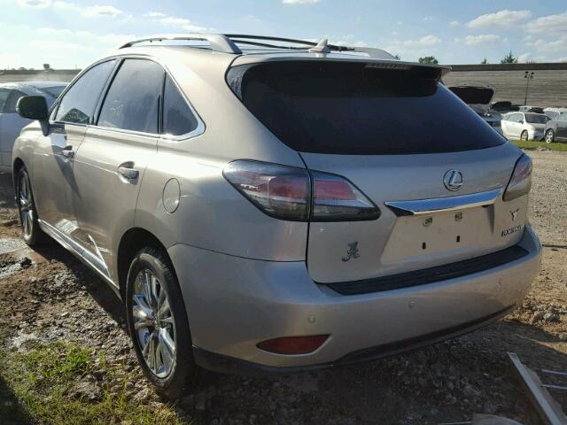 2T2ZK1BA6DC108806 - 2013 LEXUS RX GOLD photo 3