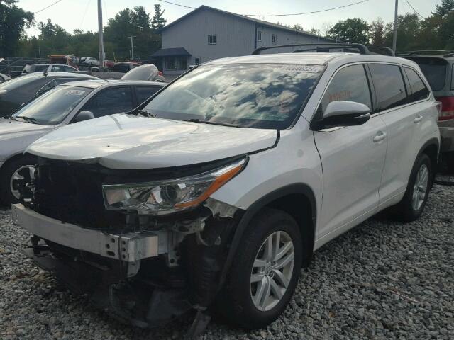 5TDBKRFHXES004467 - 2014 TOYOTA HIGHLANDER WHITE photo 2