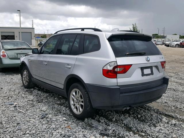 WBXPA73405WC50898 - 2005 BMW X3 2.5I SILVER photo 3