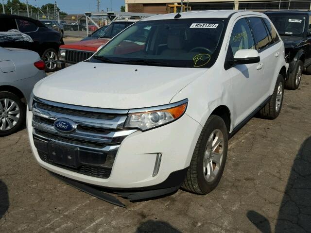 2FMDK4JC2EBA84125 - 2014 FORD EDGE SEL WHITE photo 2