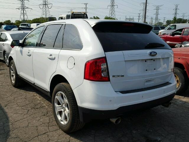 2FMDK4JC2EBA84125 - 2014 FORD EDGE SEL WHITE photo 3