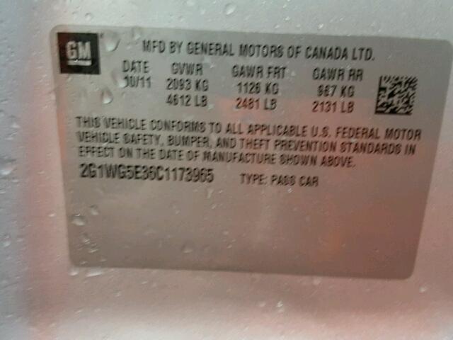 2G1WG5E36C1173965 - 2012 CHEVROLET IMPALA SILVER photo 10