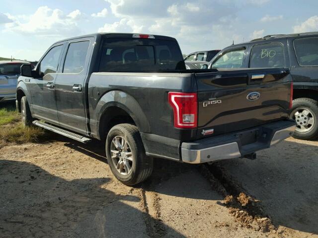 1FTEW1CF1FKD76858 - 2015 FORD F150 BLACK photo 3