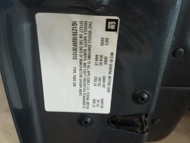 1G1ZT61826F261313 - 2006 CHEVROLET MALIBU MAX ნაცრისფერი ფოტო 10