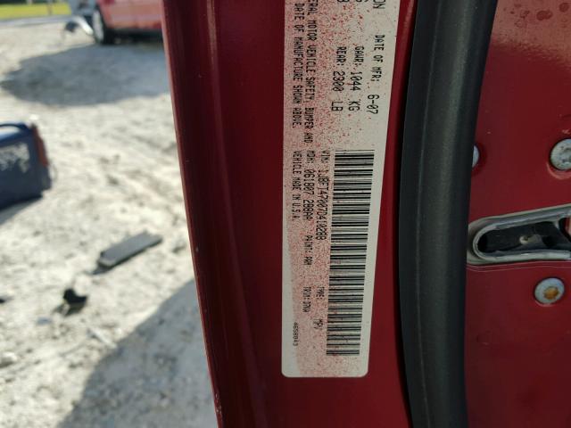 1J8FT47007D410288 - 2007 JEEP COMPASS RED photo 10