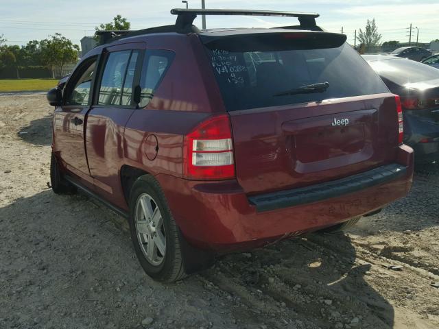 1J8FT47007D410288 - 2007 JEEP COMPASS RED photo 3